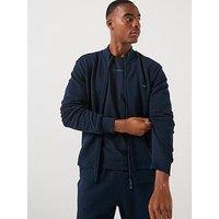 Emporio Armani Bodywear Iconic Piquet Zip Through Sweat Top - Navy