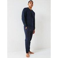 Emporio Armani Bodywear Basic Terry Tape Lounge Set - Navy