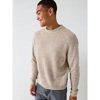 Only & Sons Joe Relaxed Crew Knitted Jumper - Light Grey