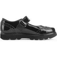 Start-Rite Cosmos Girls Black Patent Mary Jane Riptape School Shoes