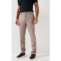 River Island Slim Fit Textured Suit Trousers - Beige