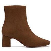 Clarks Fernie Zip Suede Boots - Brown