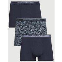 Emporio Armani Bodywear 3 Pack Trunks - Navy