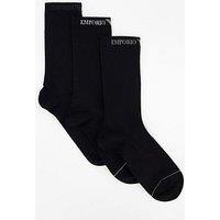 Emporio Armani Bodywear 3 Pack Trainer Liner Socks - Black