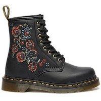 Dr Martens 1460 Vonda Floral 8 Eye Boots - Black
