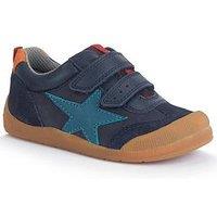 Start-Rite Tickle Star Navy Leather Boys Double Rip Tape Casual Pre-School Trainers