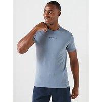 Emporio Armani Bodywear Stretch Piquet Crew Neck Lounge T-Shirt - Blue