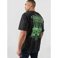 Only & Sons Fred London Brewery Relaxed Fit T-Shirt - Black