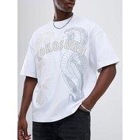 River Island Short Sleeve Oversized Yokosuka Cobra Backprint T-Shirt - White