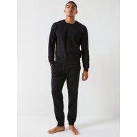 Emporio Armani Bodywear Basic Terry Tape Lounge Set - Black
