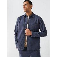 Only & Sons Times Woven Cotton Regular Fit Overshirt - Navy