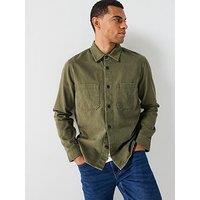 Only & Sons Times Woven Cotton Overshirt - Khaki
