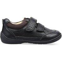 Start-Rite Zigzag Boys & Leather Double Rip Tape First School Shoes - Black