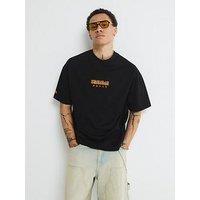 River Island Beasty Embroidered Double Layer T-Shirt - Black