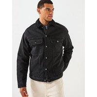 Only & Sons Wilson Sherpa Denim Jacket - Black