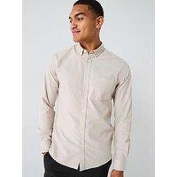 Only & Sons Alvaro Long Sleeve Oxford Shirt - Cream