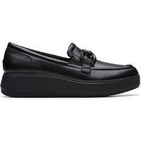 Clarks Zylah Top Leather Loafers - Black