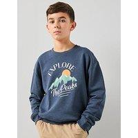 The Very Collection Outdoors Print Crew Neck Sweatshirt - Navy