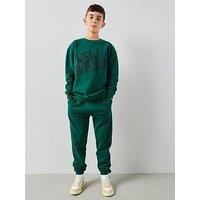 The Very Collection Back Print Crew Neck Sweat Set - Green