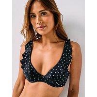Freya Jewel Cove Underwire High Apex Bikini Top- Black