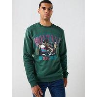 Only & Sons Montana Graphic Crew Sweatshirt - Green