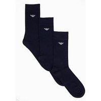 Emporio Armani Bodywear 3 Pack Crew Socks - Dark Blue