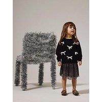 Name It Mini Girls 3D Bow Knitted Jumper - Black