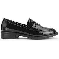 Start-Rite Milan Angry Angels Girls Black Patent Slip On Loafer School Shoes