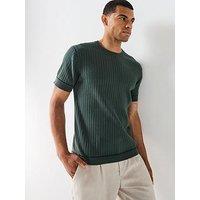 River Island Rib Knit T-Shirt - Green
