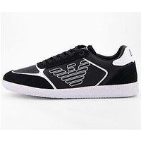 Ea7 Emporio Armani New Heritage Suede Cupsole Trainers - Black