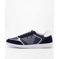 Ea7 Emporio Armani New Heritage Suede Cupsole Trainers - Navy