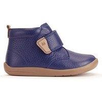 Start-Rite Totter Navy Leather Rip Tape First Ankle Boots