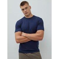 River Island Short Sleeve Muscle Essentials T-Shirt - Navy