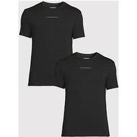 Emporio Armani Bodywear 2 Pack Pipe Detail T-Shirts - Black