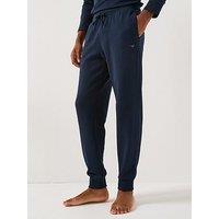 Emporio Armani Bodywear Iconic Piquet Cuffed Loungewear Pants - Navy