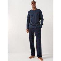 Emporio Armani Bodywear Tartan Flannel Long Pyjama Set - Navy