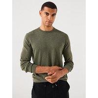 Only & Sons Loui Crew Fine Knitted Jumper - Light Khaki