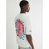 River Island Back Graphic Print Short Sleeve T-Shirt - Off White