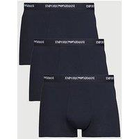 Emporio Armani Bodywear 3 Pack Stretch Cotton Trunks - Navy