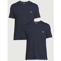 Emporio Armani Bodywear 2 Pack Stretch Cotton Crew Neck T-Shirts - Navy