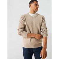 Only & Sons Brushed V-Neck Knitted Jumper - Beige