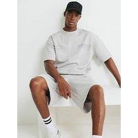 River Island Nostalgic Text T-Shirt - Light Grey