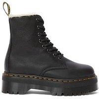 Dr Martens Jadon Faux Fur Lined 8 Eye Platform Boot Pisa - Black