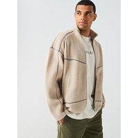Only & Sons Fleece Long Sleeve Full Zip Jacket - Beige
