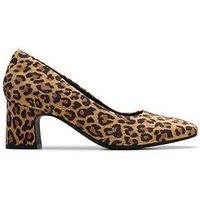 Clarks Fernie Court Suede Shoes - Leopard