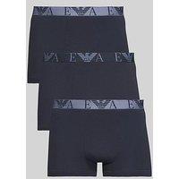 Emporio Armani Bodywear 3 Pack Bold Monogram Trunks - Dark Blue