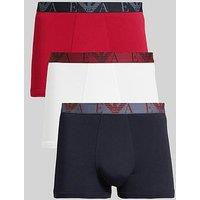 Emporio Armani Bodywear 3 Pack Bold Monogram Trunks - Multi