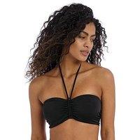 Freya Jewel Cove Underwire Bandeau Bikini Top-Plain Black
