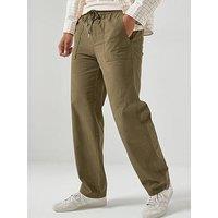 Only & Sons Sinus Loose Fit Casual Trousers - Dark Khaki
