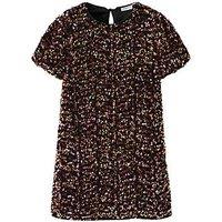 Name It Girls Short Sleeve Sequin Dress - Gold